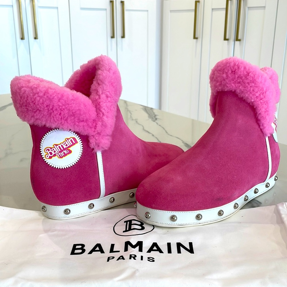 Balmain x Barbie Urra Shearling Boots